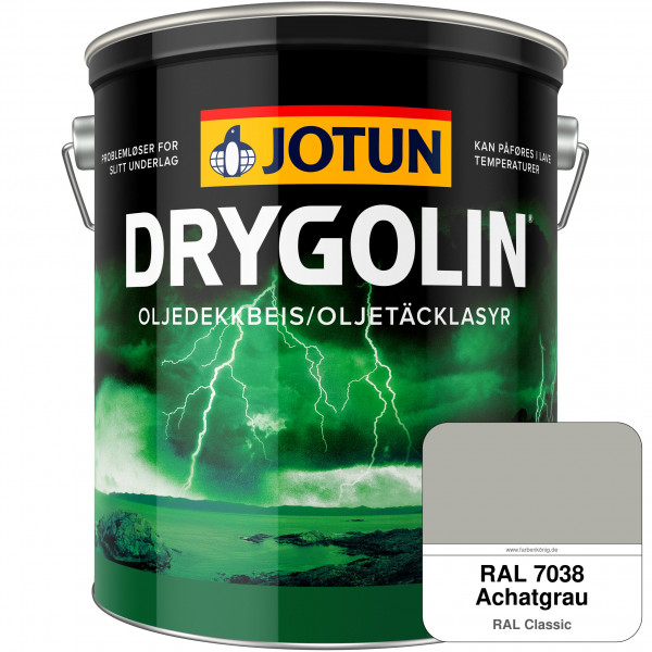 DRYGOLIN Oljedekkbeis - Deckende & wetterbeständige Öllasur für Außen (RAL 7038 Achatgrau)