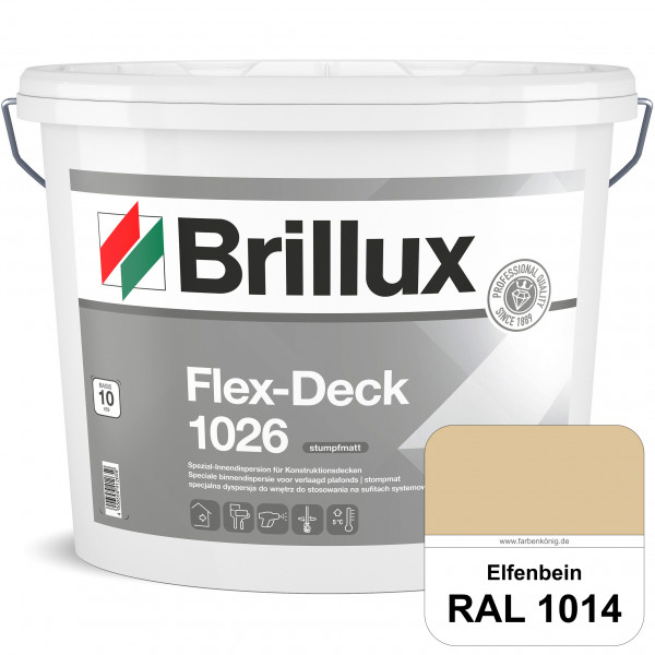 Flex-Deck ELF 1026 (RAL 1014 Elfenbein) Hochwertige Innendispersion für Decken mit Installationen &