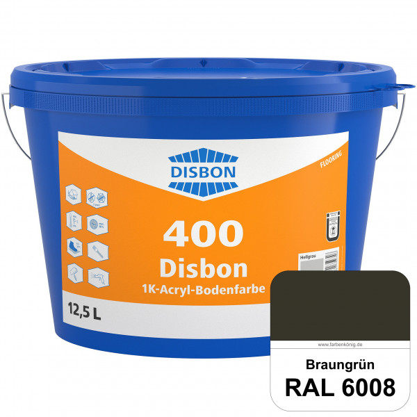 Disbon 400 1K-Acryl-Bodenfarbe (RAL 6008 Braungrün) Dispersionsbeschichtung für mineralische Bodenfl