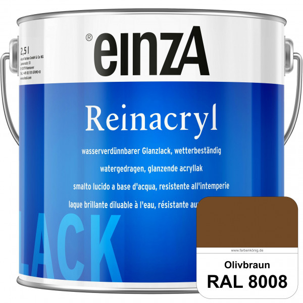 einzA Reinacryl (RAL 8008 Olivbraun) wetterbeständige glänzende Acryl-PU-Lackfarbe