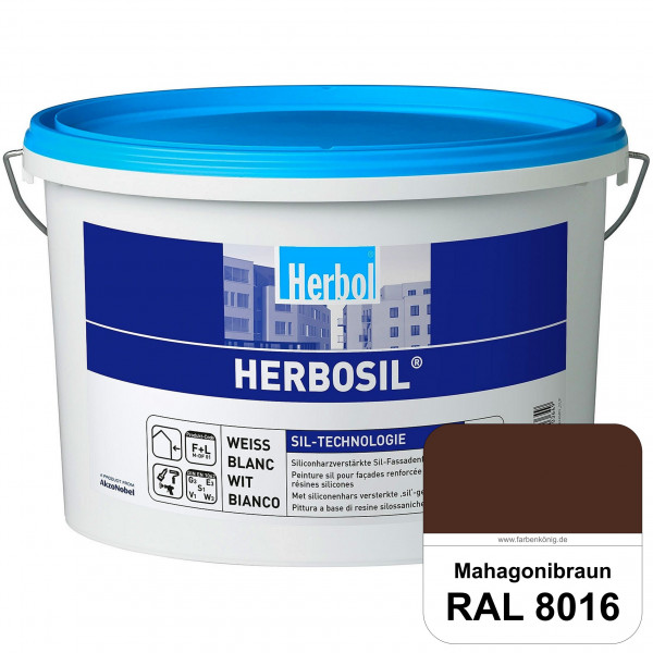 Herbosil (RAL 8016 Mahagonibraun) streiflichtunempfindliche siliconharzverstärkte Fassadenfarbe