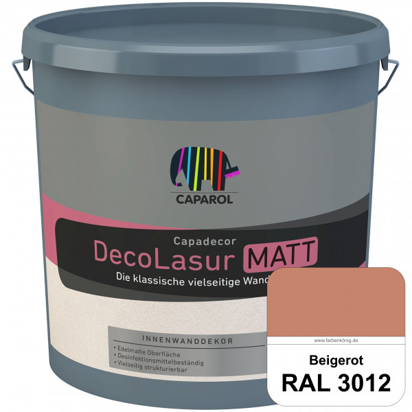 Capadecor DecoLasur Matt (RAL 3012 Beigerot) Matte Lasurfarbe auf Dispersionsbasis (innen)