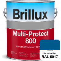 Multi-Protect 800 (RAL 5017 Verkehrsblau) seidenmatter, hoch wetterbeständiger Methacrylatharzlack, 