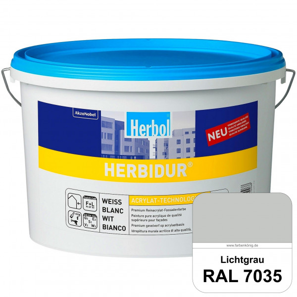 Herbidur (RAL 7035 Lichtgrau) Reinacrylat-Fassadenfarbe mit Langzeitwetterschutz