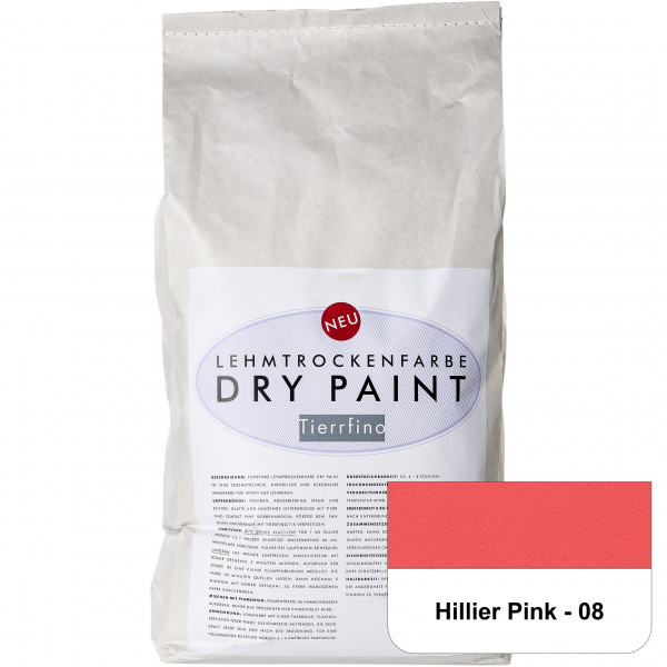 DRY-PAINT Lehmtrockenfarbe - Hillier Pink - 08
