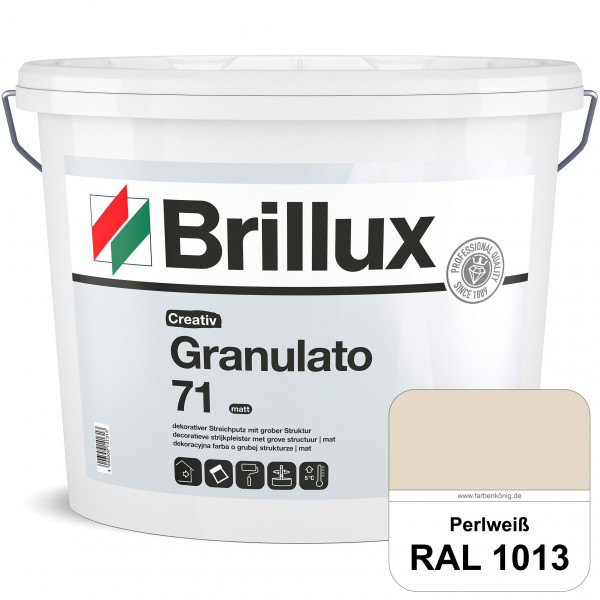 Creativ Granulato 71 (RAL 1013 Perlweiß) Verarbeitungsfertige, quarzgefüllte Dispersionsfarbe für de