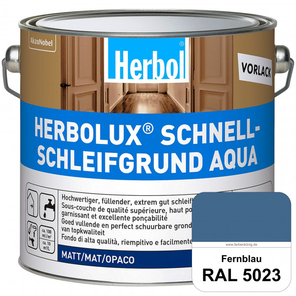 Schnellschleifgrund Aqua (RAL 5023 Fernblau) wasserverdünnbarer Vorlack mit hervorragender Schleifba
