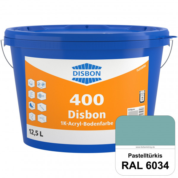 Disbon 400 1K-Acryl-Bodenfarbe (RAL 6034 Pastelltürkis) Dispersionsbeschichtung für mineralische Bod