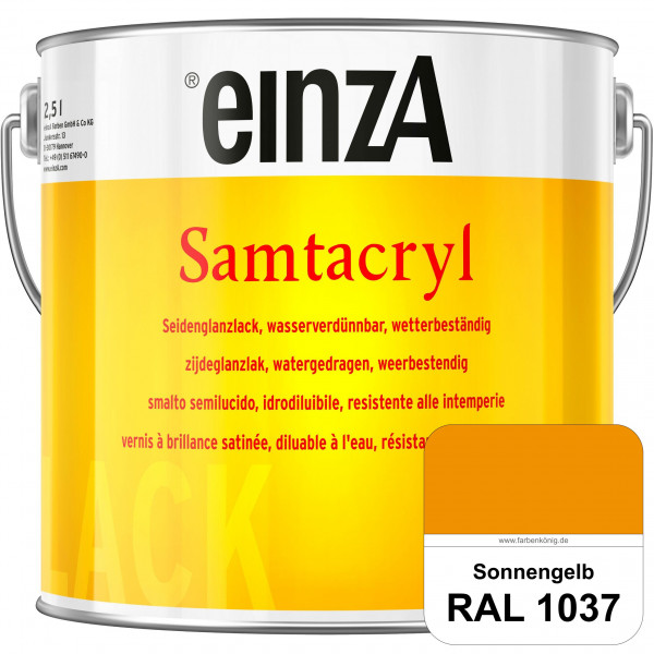 einzA Samtacryl (RAL 1037 Sonnengelb) wetterbeständige seidenglänzende Acryl-PU-Lackfarbe
