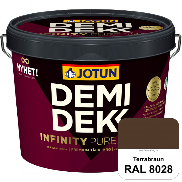 DEMIDEKK Infinity Pure Matt - Deckende, matte Holzfarbe (RAL 8028 Terrabraun)