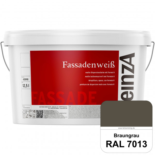 einzA Fassadenweiß (RAL 7013 Braungrau) Sil-Fassadenfarbe gegen Schmutz & Vergrünung