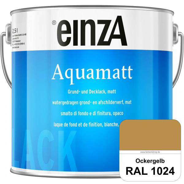 einzA Aquamatt (RAL 1024 Ockergelb) Wasserverdünnbare Vorstreichfarbe & matte Lackfarbe