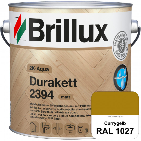 2K-Aqua Durakett 2394 (RAL 1027 Currygelb) Wasserbasierter 2K-Versiegelung für Parkettfußböden, Diel