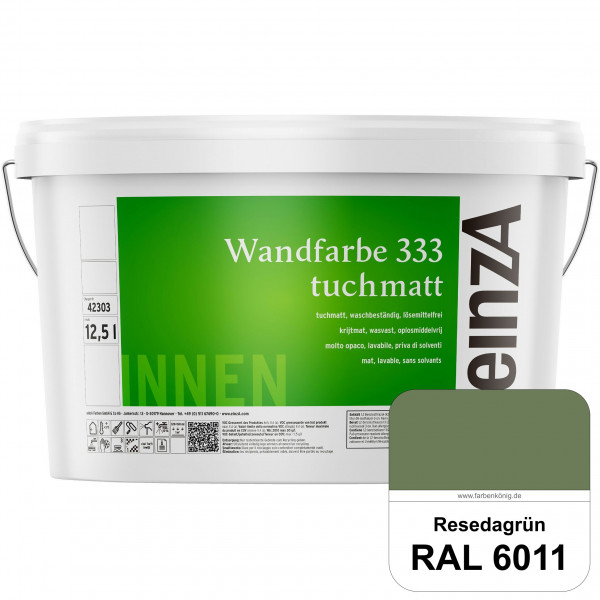 einzA Wandfarbe 333 tuchmatt (RAL 6011 Resedagrün) Hochdeckende, waschbeständige Wandfarbe