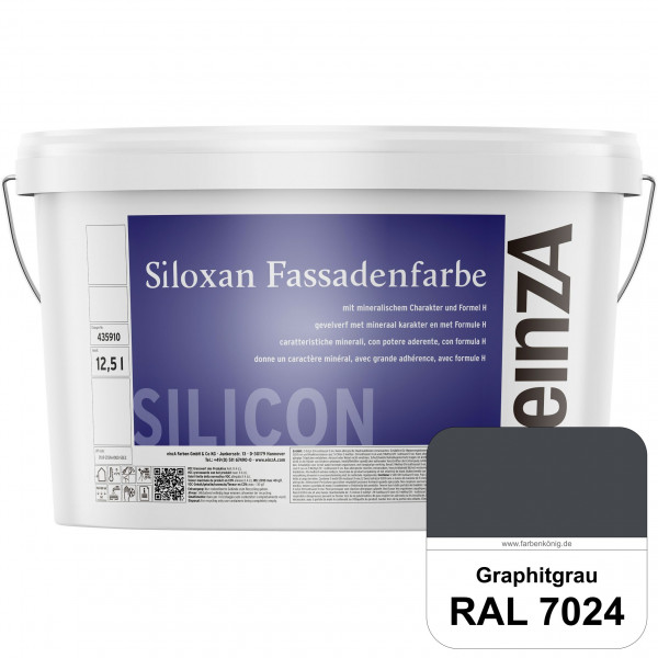 einzA Siloxan Fassadenfarbe (RAL 7024 Graphitgrau) Siliconvergütete Fassadenfarbe