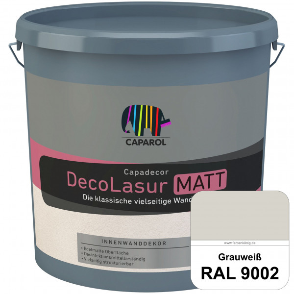 Capadecor DecoLasur Matt (RAL 9002 Grauweiß) Matte Lasurfarbe auf Dispersionsbasis (innen)