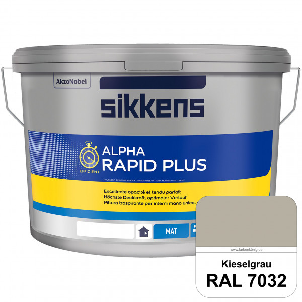 Alpha Rapid Plus (RAL 7032 Kieselgrau) Hochwertige & stumpfmatte Wandfarbe für mittlere Belastungen