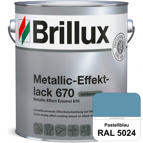 Metallic-Effektlack 670 (RAL 5024 Pastellblau) schnell trocknender Alkydharzlack für Metalleffekte (