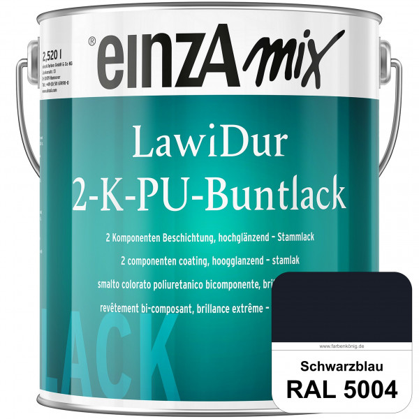 einzA LawiDur 2-K-PU-Buntlack - Hochglanz (RAL 5004 Schwarzblau)