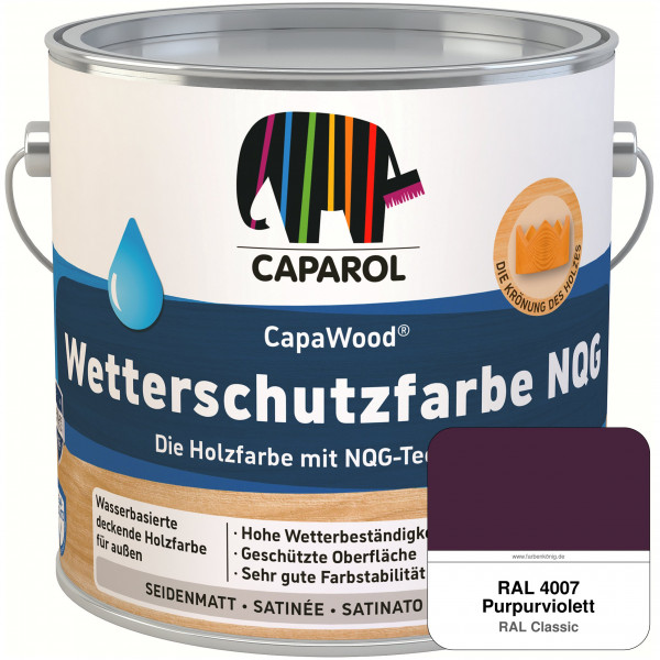 CapaWood® Wetterschutzfarbe NQG (RAL 4007 Purpurviolett) - ersetzt Capadur Wetterschutzfarbe NQG