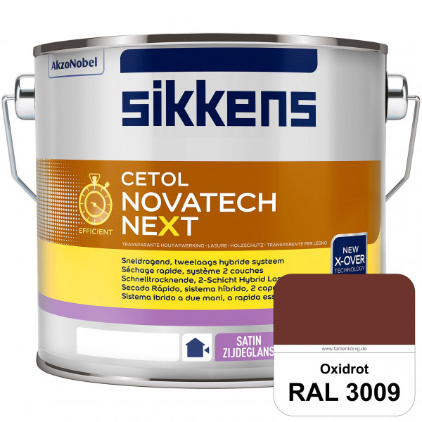 Cetol Novatech neXt (RAL 3009 Oxidrot) Schnelltrocknende Hybrid-Lasur mit höchster Wetterbeständigke