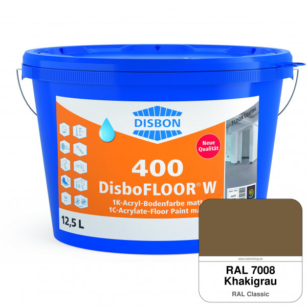 DisboFLOOR W 400 1K-Acryl-Bodenfarbe (RAL 7008 Khakigrau)