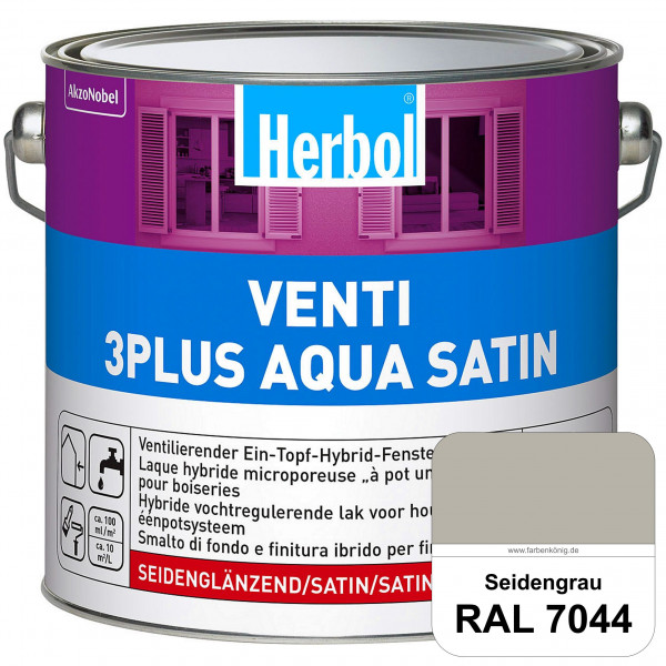 Venti 3Plus Aqua Satin (RAL 7044 Seidengrau) wasserbasierter & feuchtigkeitregulierender Ein-Topf-Fe