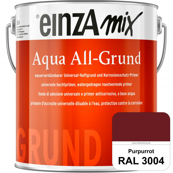einzA Aqua All-Grund (RAL 3004 Purpurrot) Wasserverdünnbarer Haftgrund & Korrosionsschutz-Primer