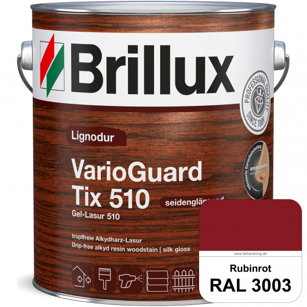 Lignodur VarioGuard Tix 510 (Gel-Lasur 510) RAL 3003 Rubinrot