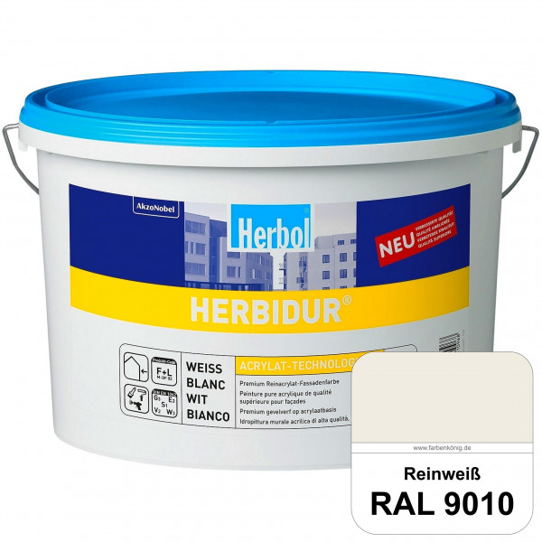 Herbidur (RAL 9010 Reinweiß) Reinacrylat-Fassadenfarbe mit Langzeitwetterschutz
