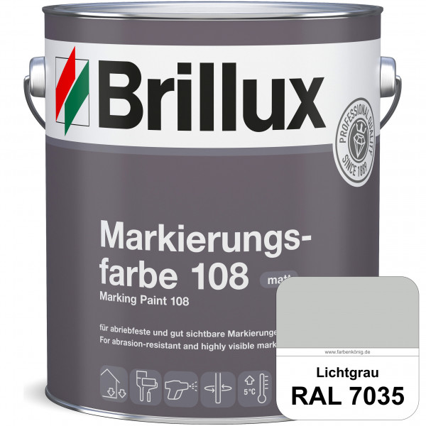 Markierungsfarbe 108 (RAL 7035 Lichtgrau) Markierungsfarbe für Asphalt, Betonböden, Zementestrichen