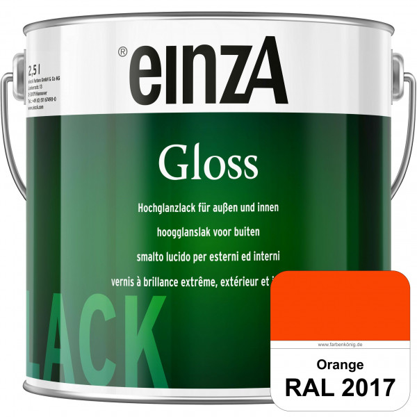 einzA Gloss (RAL 2017 RAL Orange) Hochwertiger Alkydharzlack in Premium-Qualität, hochglänzend.