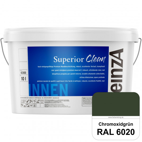 einzA Superior Clean (RAL 6020 Chromoxidgrün) Hoch reinigungsfähige, stumpfmatte Premium-Wandbeschic