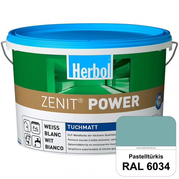 Herbol Zenit Power (RAL 6034 Pastelltürkis) Superdeckende ELF-Wandfarbe