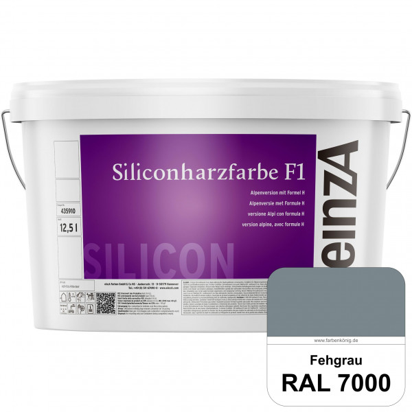 einzA Siliconharzfarbe F1 (RAL 7000 Fehgrau) Universal Siliconharz-Fassadenfarbe, kalkmatt, wetterbe