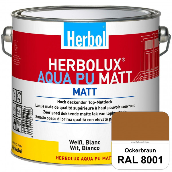 Herbolux Aqua PU Matt (RAL 8001 Ockerbraun) Top-PU-Mattlack auf Wasserbasis (Innen)