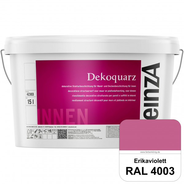 einzA Dekoquarz (RAL 4003 Erikaviolett) Dekorative Strukturbeschichtung für Wand und Decke