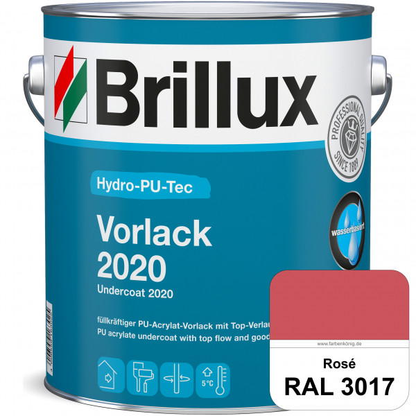 Hydro-PU-Tec Vorlack 2020 (RAL 3017 Rosa) hochwertiger Vorlack für grundierte bzw. gespachtelten Hol