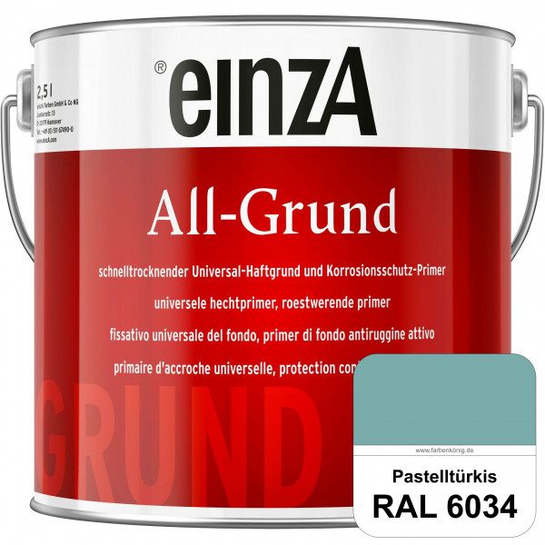 einzA All-Grund (RAL 6034 Pastelltürkis) Schnelltrocknender Haftgrund & Korrosionsschutz-Primer