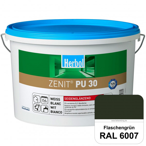 Zenit PU 30 (RAL 6007 Flaschengrün) seidenglänzende und strapazierfähige PU-Wandfarbe