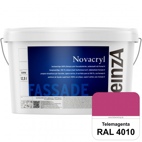 einzA Novacryl (RAL 4010 Telemagenta) Reinacrylat-Fassadenfarbe, seidenmatt