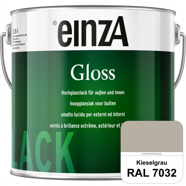 einzA Gloss (RAL 7032 Kieselgrau) Hochwertiger Alkydharzlack in Premium-Qualität, hochglänzend.