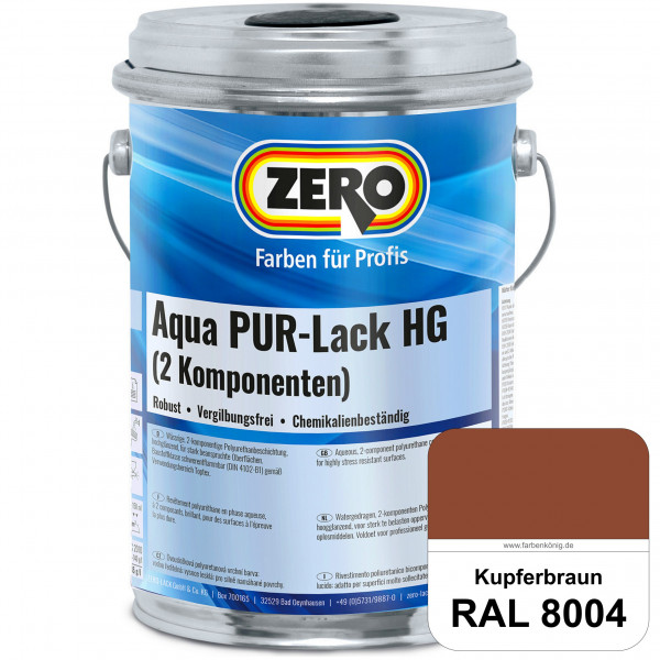 Aqua PUR-Lack HG inkl. Härter (RAL 8004 Kupferbraun)