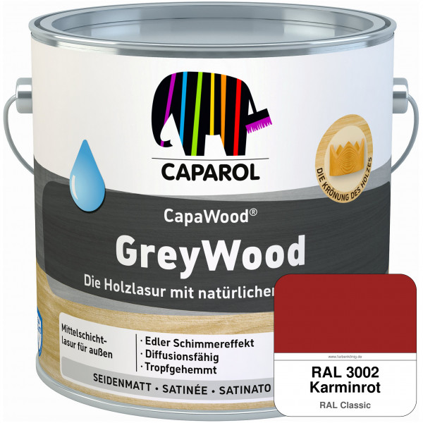CapaWood® GreyWood (RAL 3002 Karminrot) - ersetzt Capadur GreyWood