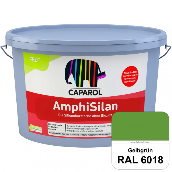 AmphiSilan FREE (RAL 6018 Gelbgrün) Mineralmatte Fassadenfarbe in spezieller Siliconharz-Bindemittel