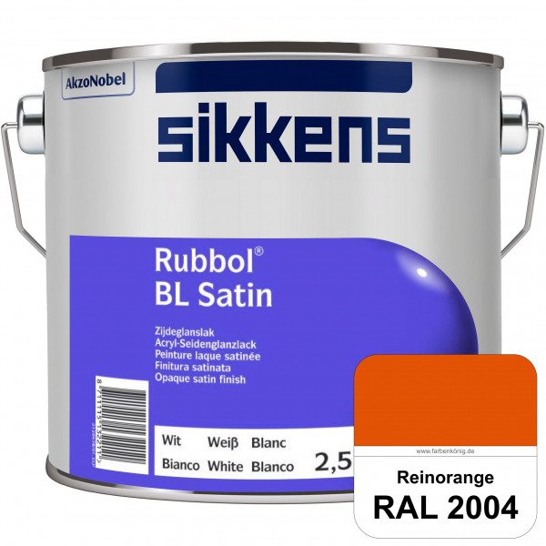 Rubbol BL Satin (RAL 2004 Reinorange) hochelastischer & seidenglänzender Lack (wasserbasiert) innen