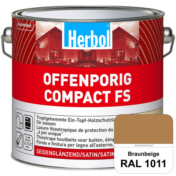 Offenporig Compact FS (RAL 1011 Braunbeige) Rationelle & thixotrope Ein-Topf-Holzlasur (außen)