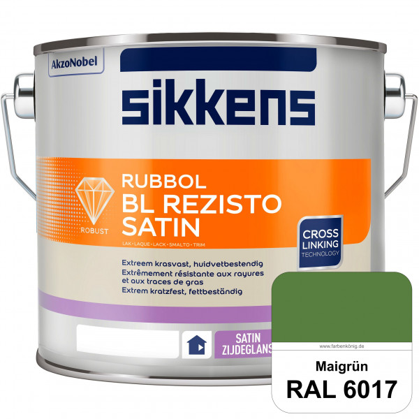Rubbol BL Rezisto Satin (RAL 6017 Maigrün) seidenglänzender und strapazierfähiger Lack (wasserbasier