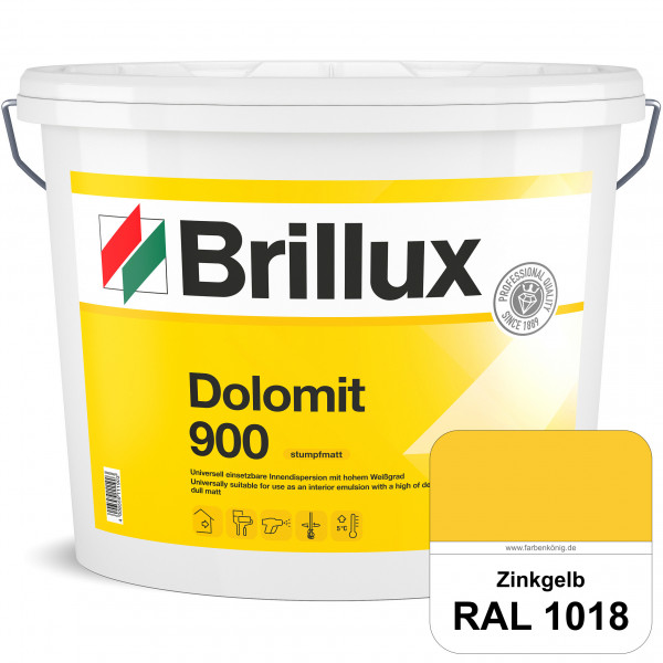 Dolomit 900 (RAL 1018 Zinkgelb) stumpfmatte Innen-Dispersionsfarbe mit gutem Deckvermögen
