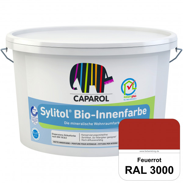 Sylitol® Bio-Innenfarbe (RAL 3000 Feuerrot) Innenfarbe auf Silikatbasis  für Allergiker